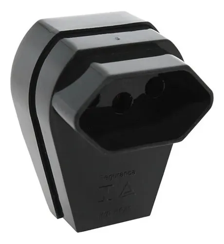 Plug Fêmea 2P+T 20A 90° Preto – Padrão NBR 14136