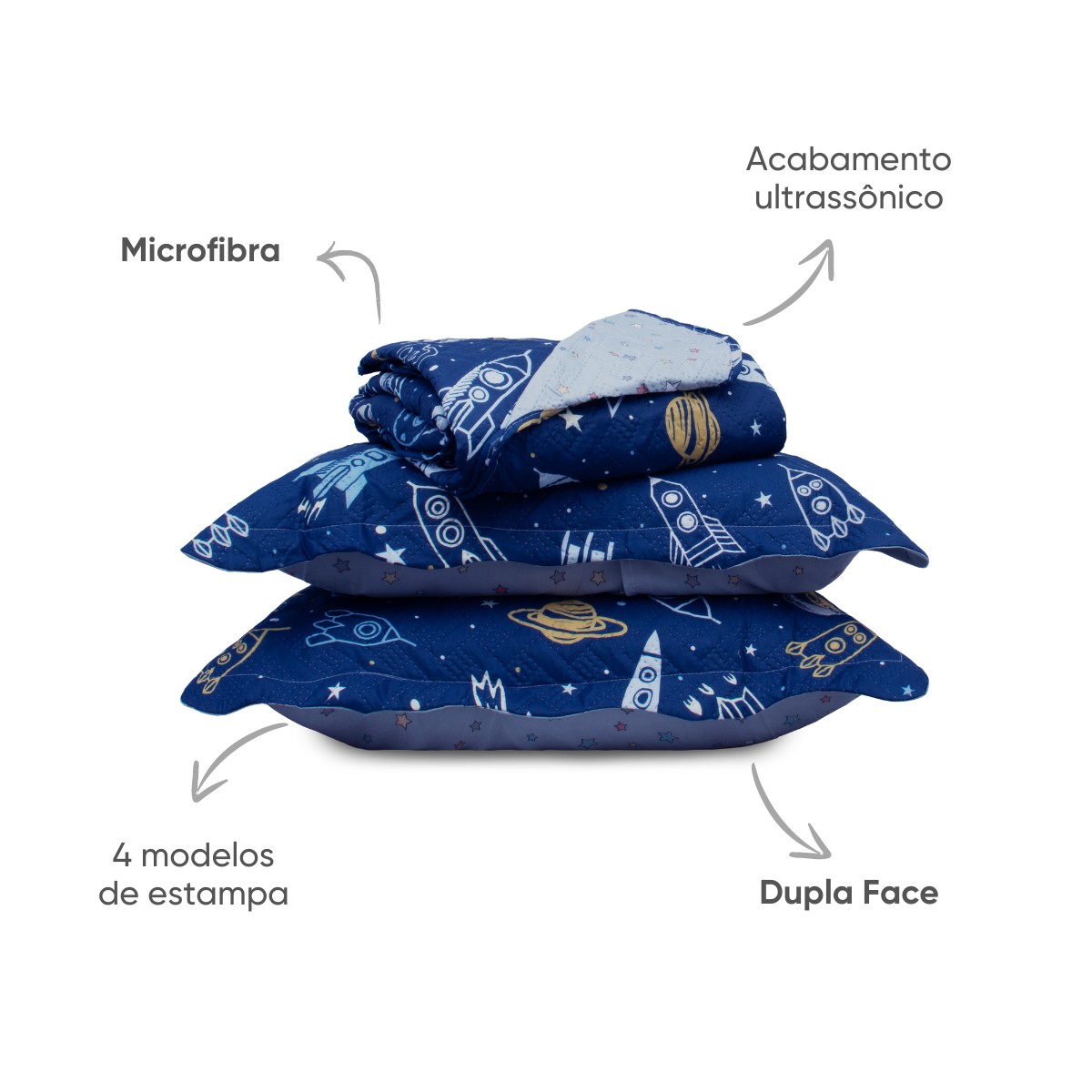 kit cobre leito casual kids galaxia 3