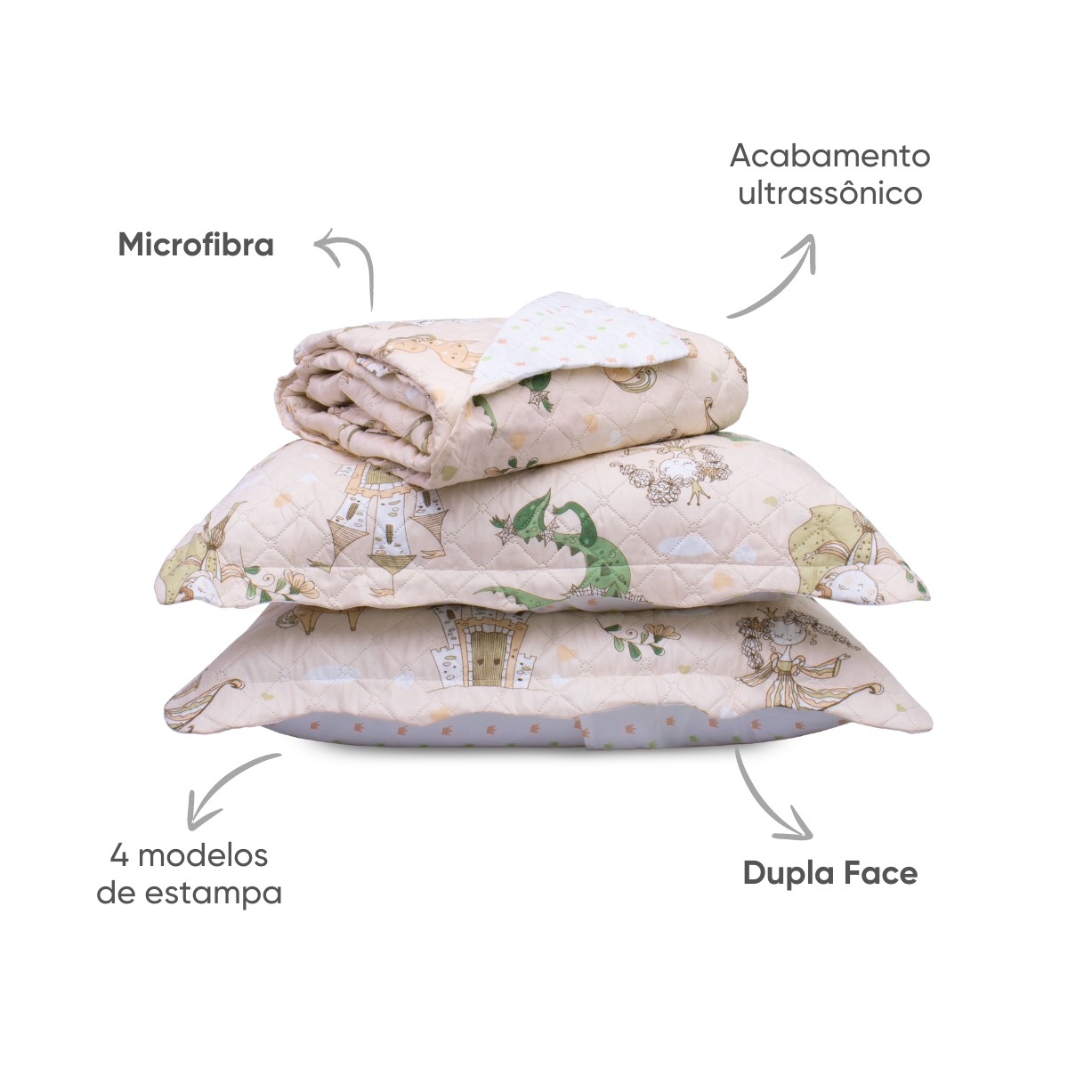 kit cobre leito casual kids princesa 3