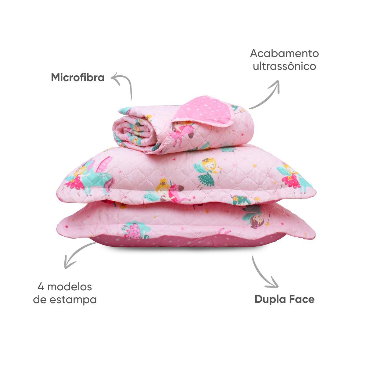 kit cobre leito casual kids unicornio 4