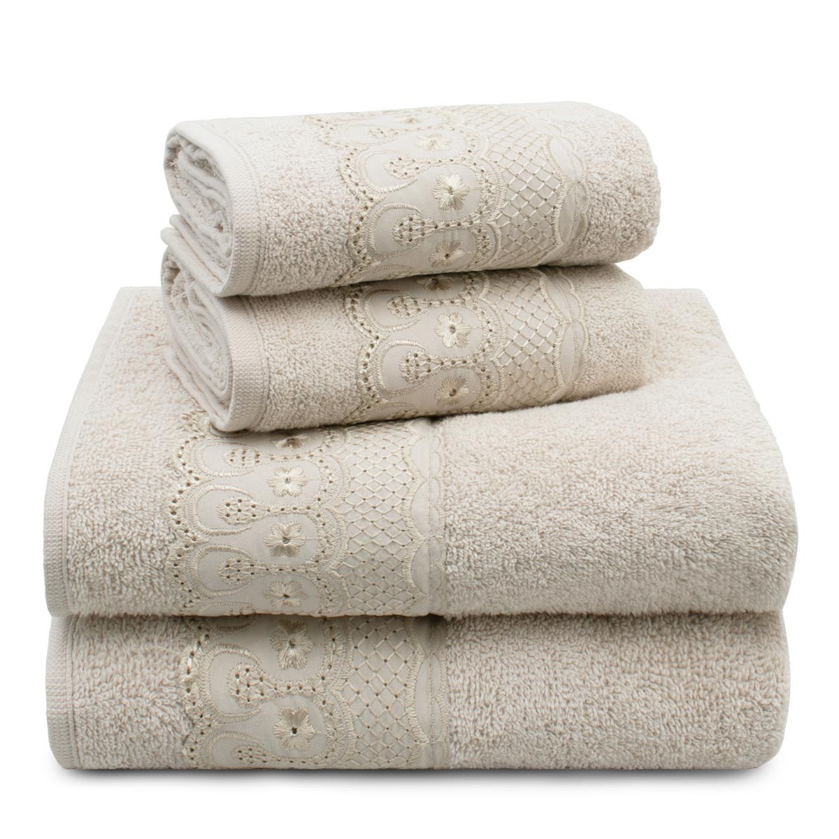 jogo 4 pcs bege glace