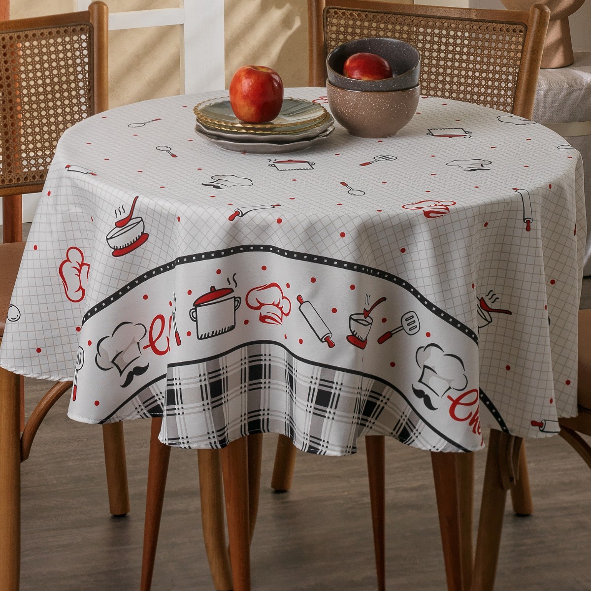 toalha de mesa impermeavel gourmet appel home cheff