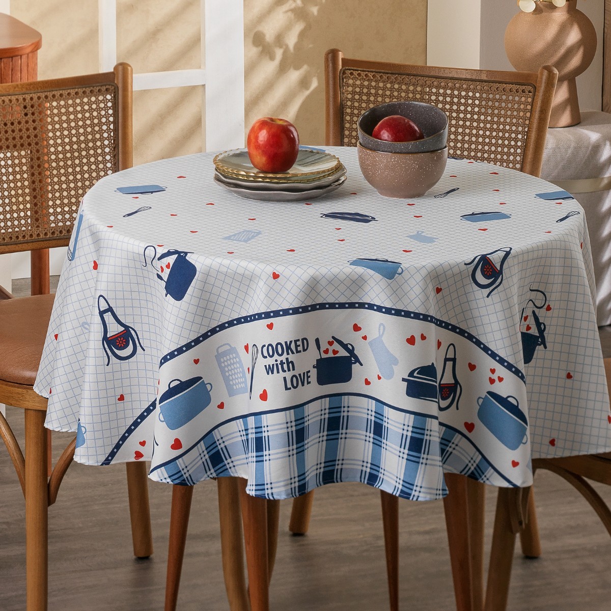 toalha de mesa impermeavel gourmet appel home panelas