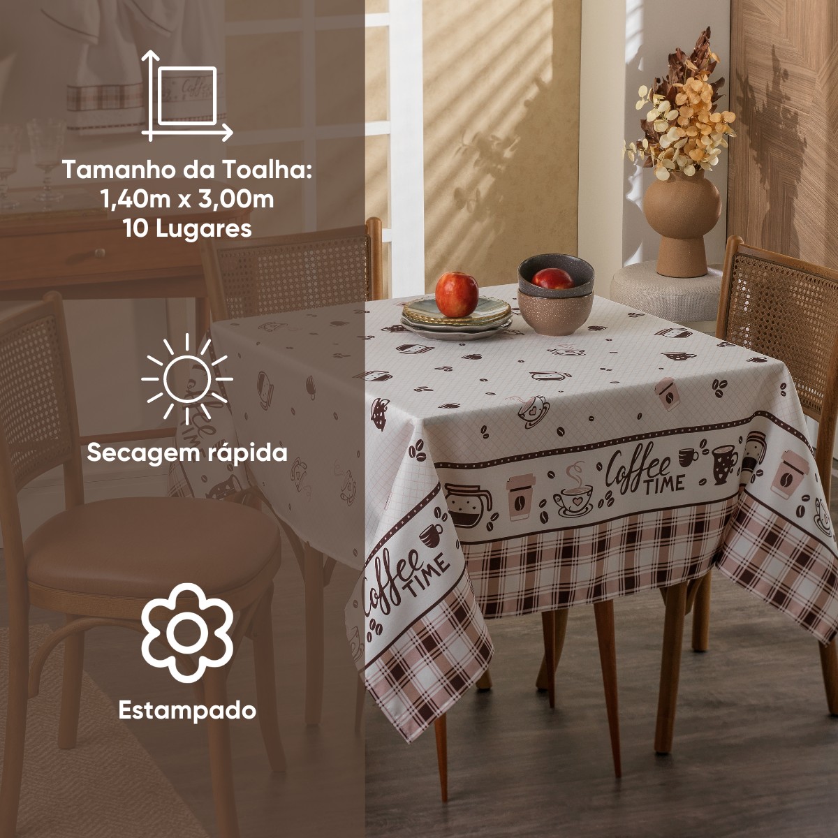 toalha de mesa impermeavel super lima appel home cafe 4