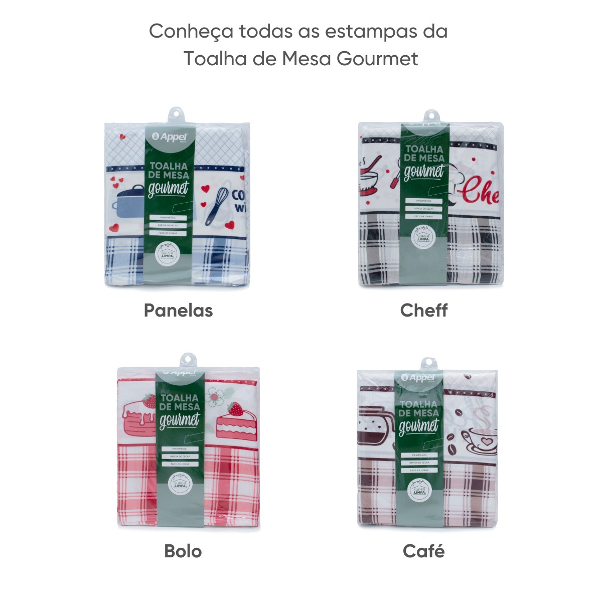 toalha de mesa gourmet super lima appel home estampas