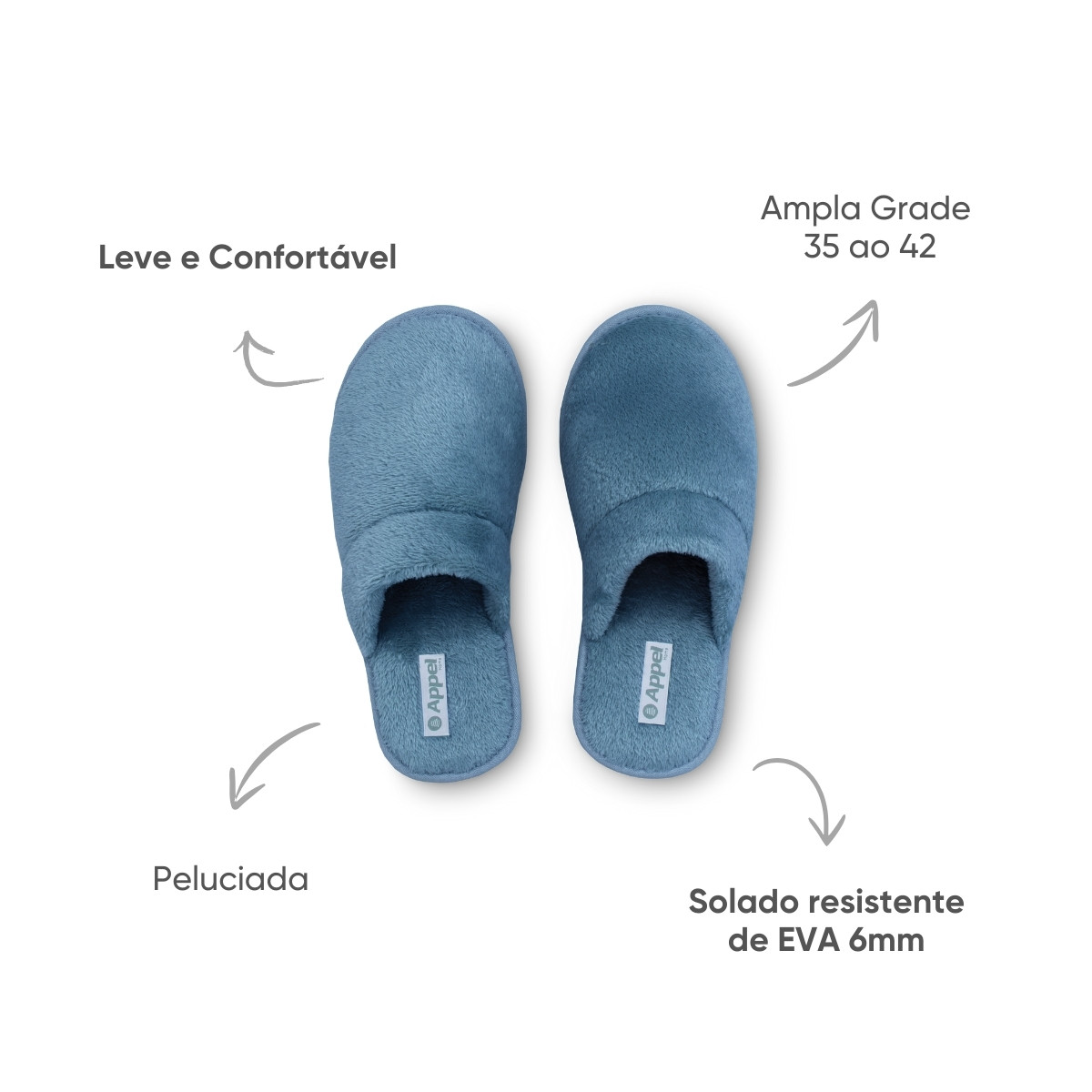 pantufa peluciada appel indigo