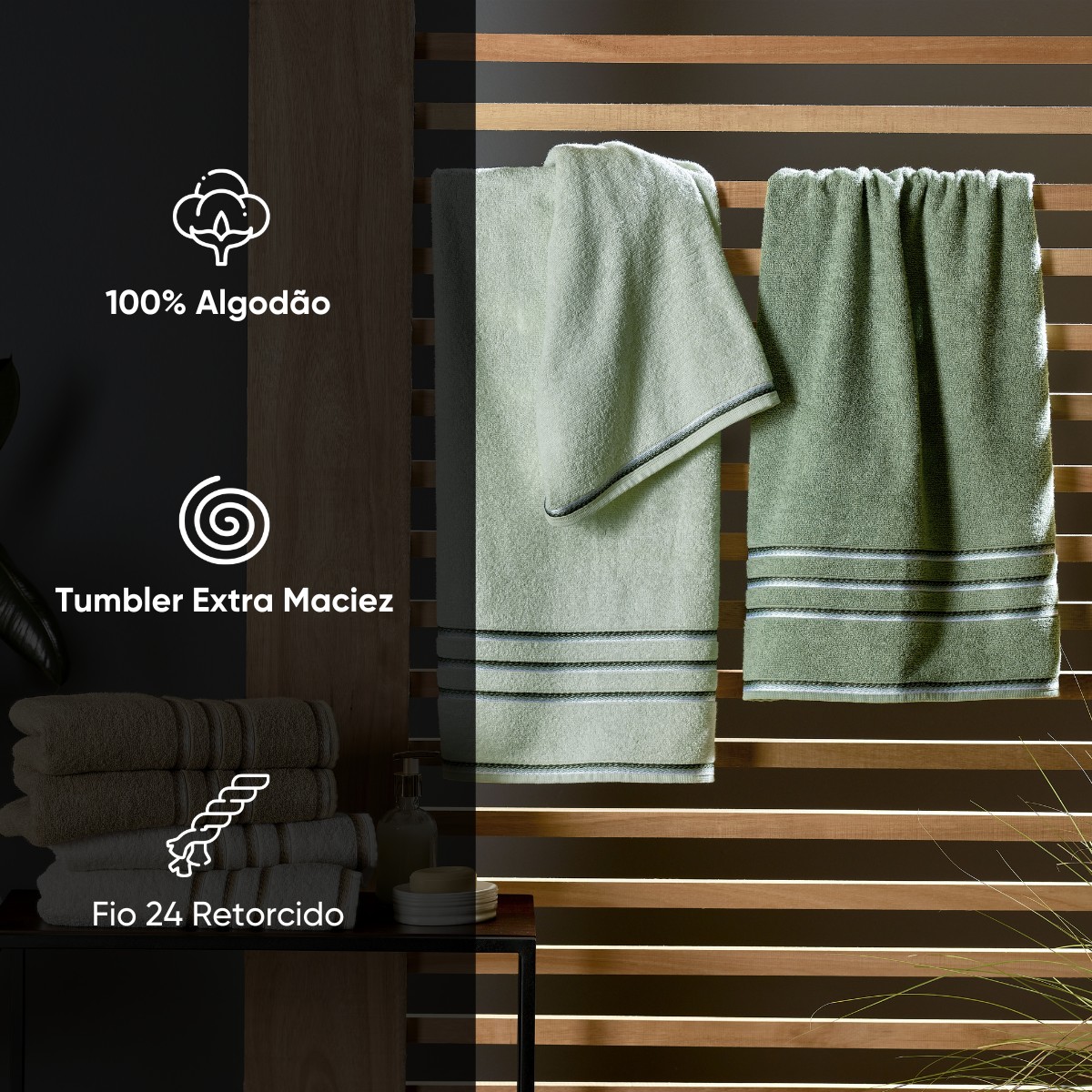 jogo de toalha banhao 5 pecas classic appel 20