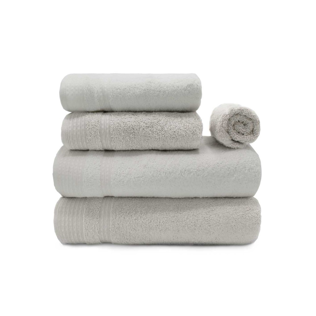 jogo 5 pcs branco prata