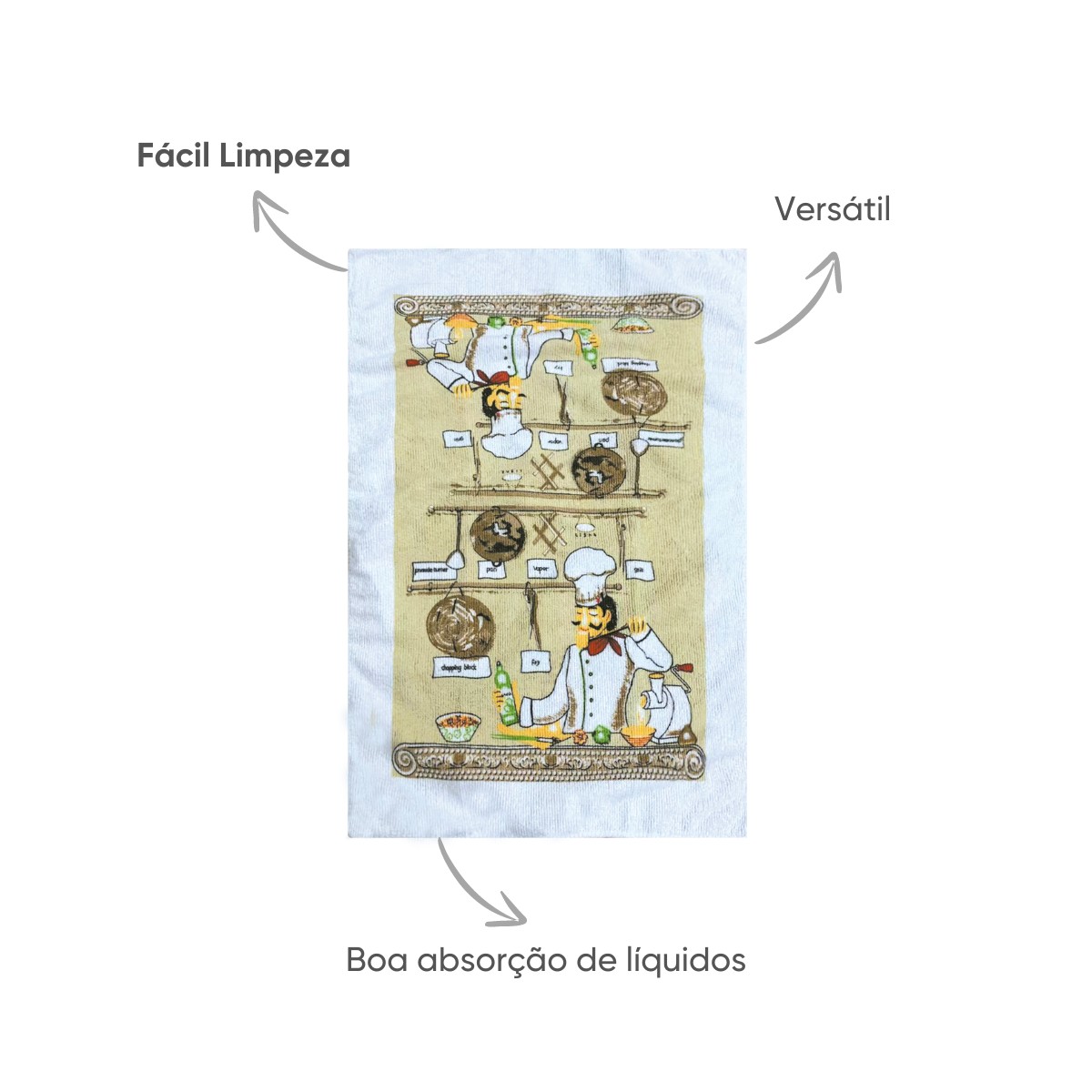 pano de prato avulso cozinheiro