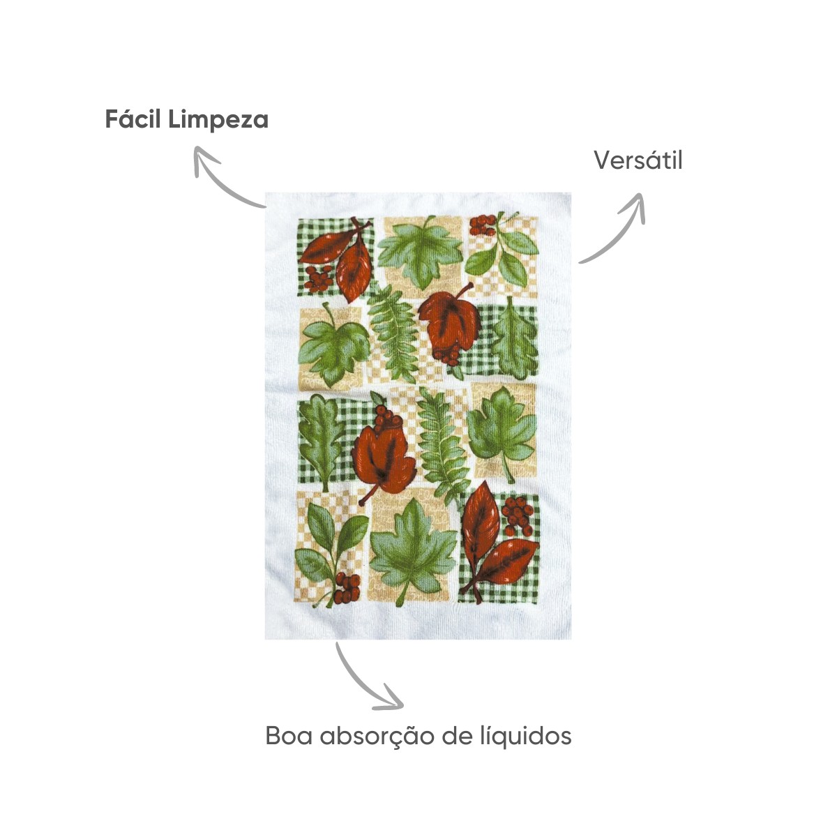 pano de prato avulso folhas