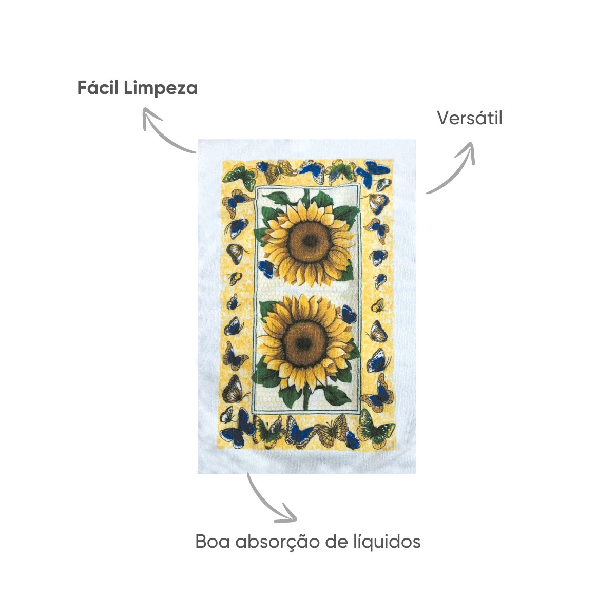 pano de prato avulso girassois