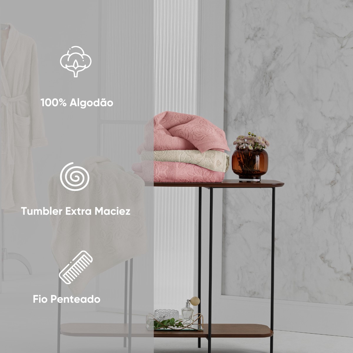 detalhes rosto banho