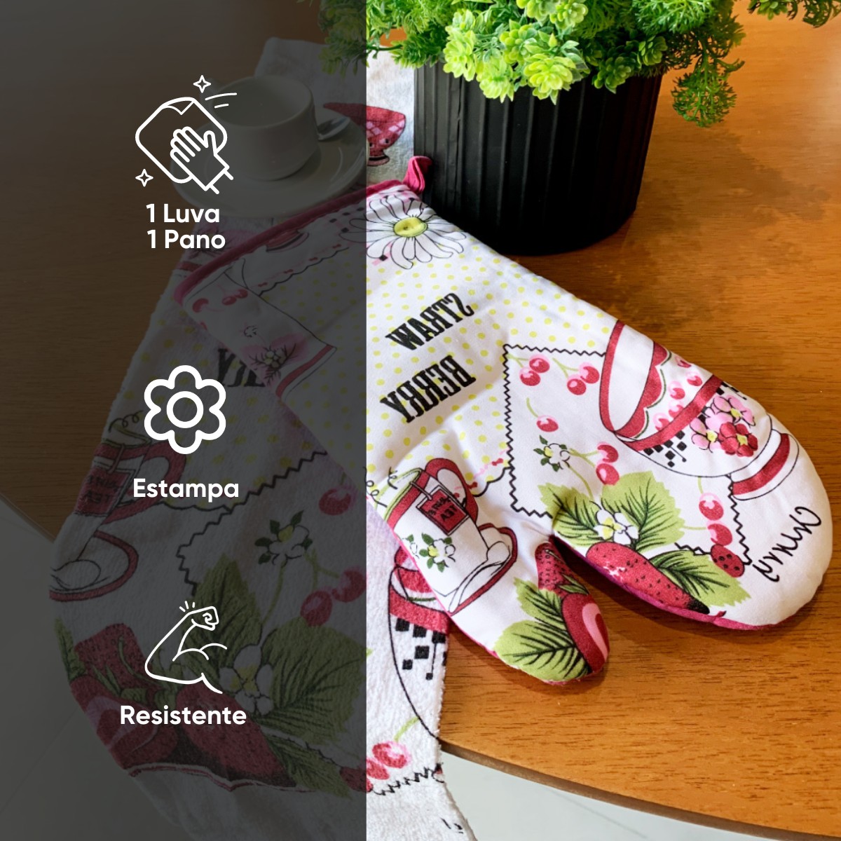 luva de cozinha pano appel home cherry