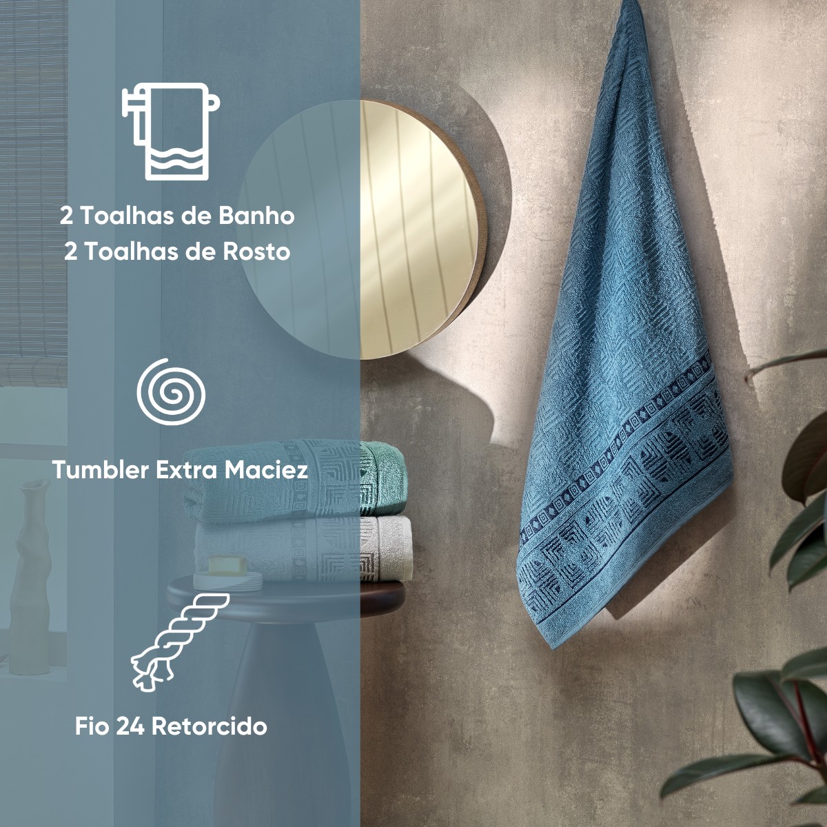 04 jogo de banho 4 pecas fio retorcido volare appel home