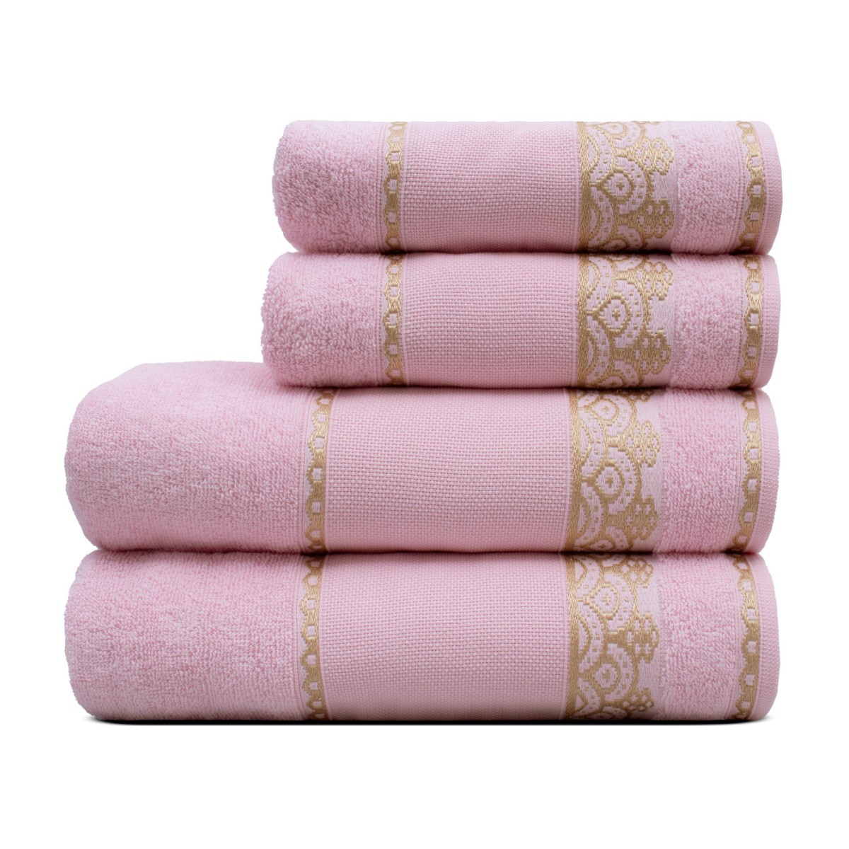 jogo 4 pcs rosa cintilante