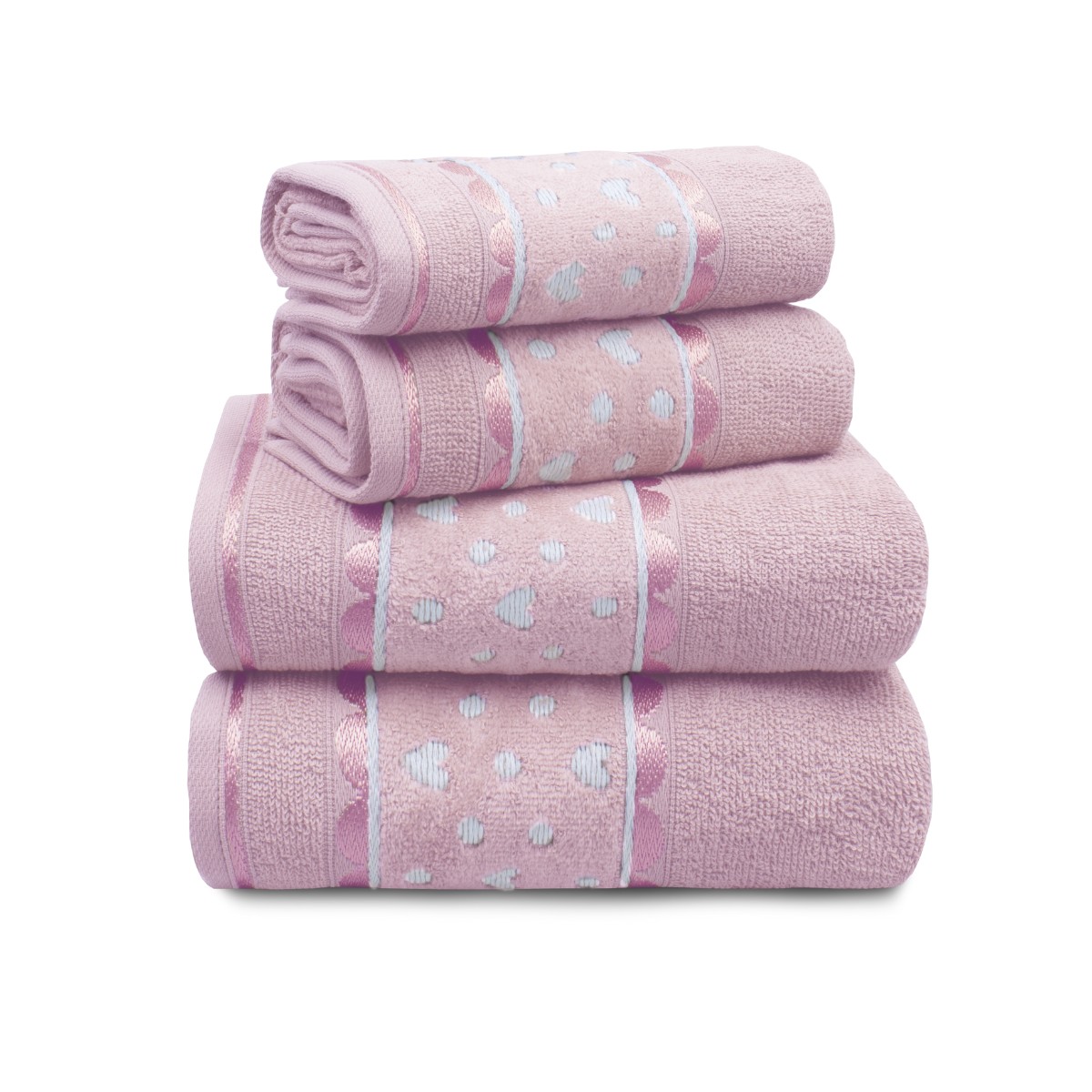 jogo 4 pcs rosa neve