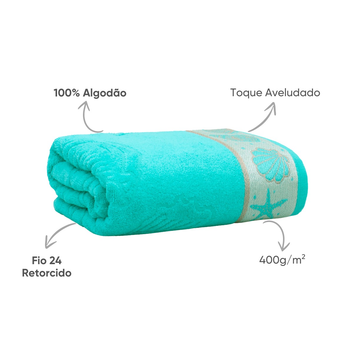 toalha beach algodao appel home conchas