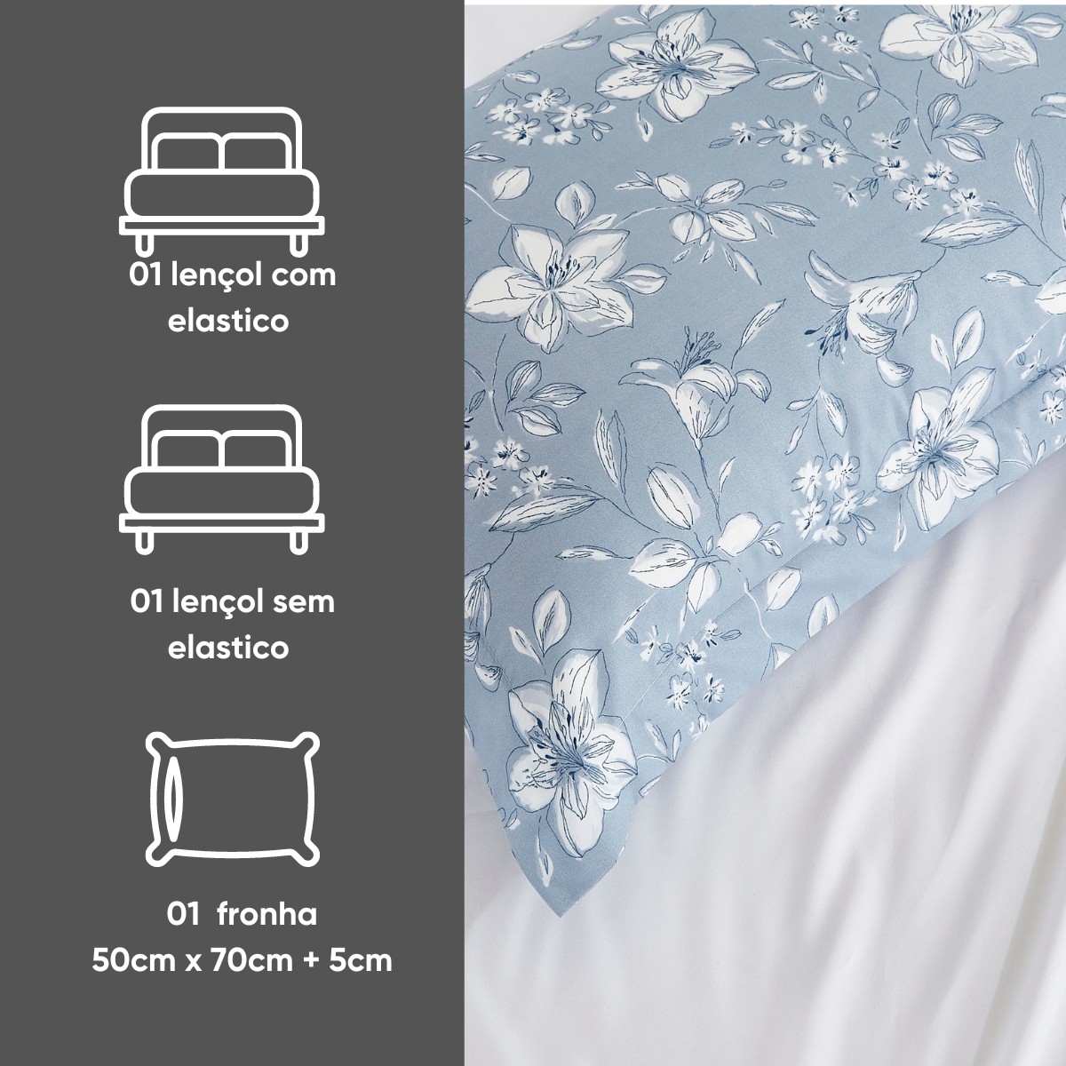 jogo de cama estampa delicada charme appel home lirios