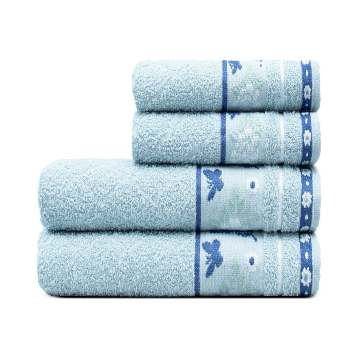 jogo 4 pcs azul nevoa