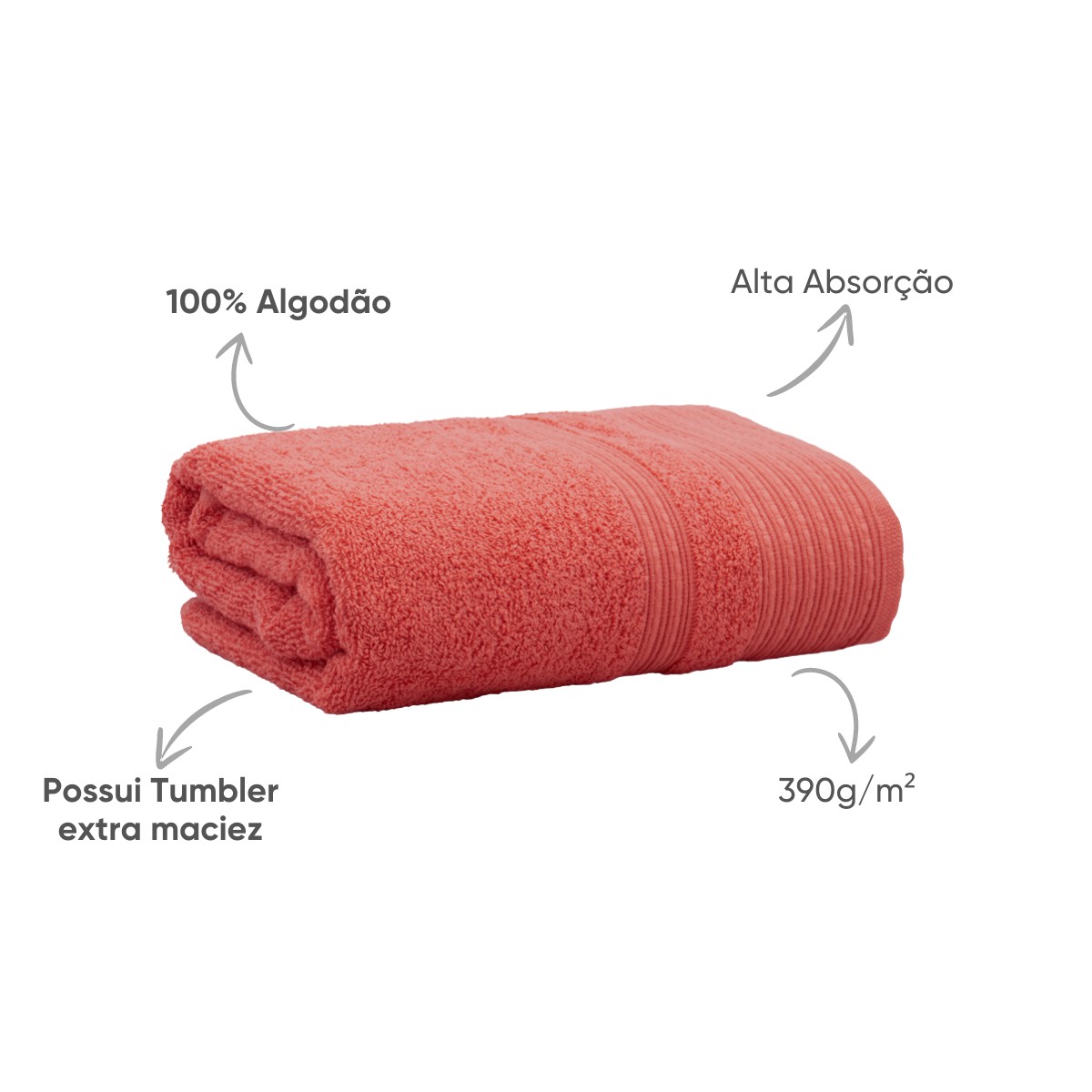 toalha cosmopolita banho e rosto goiabada