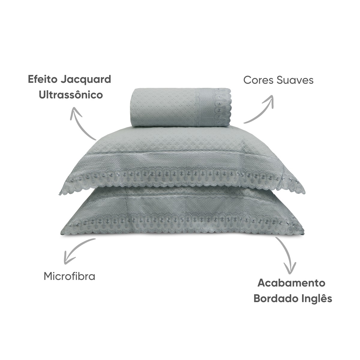 kit colcha bordare premium appel cinza 2