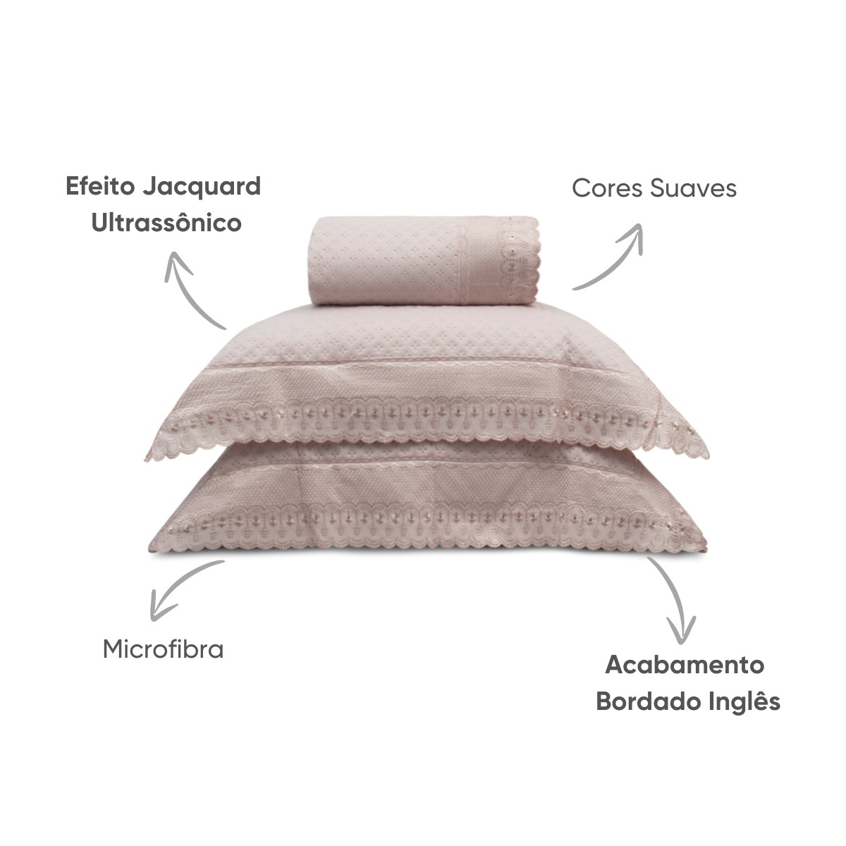 kit colcha bordare premium appel rosa 1