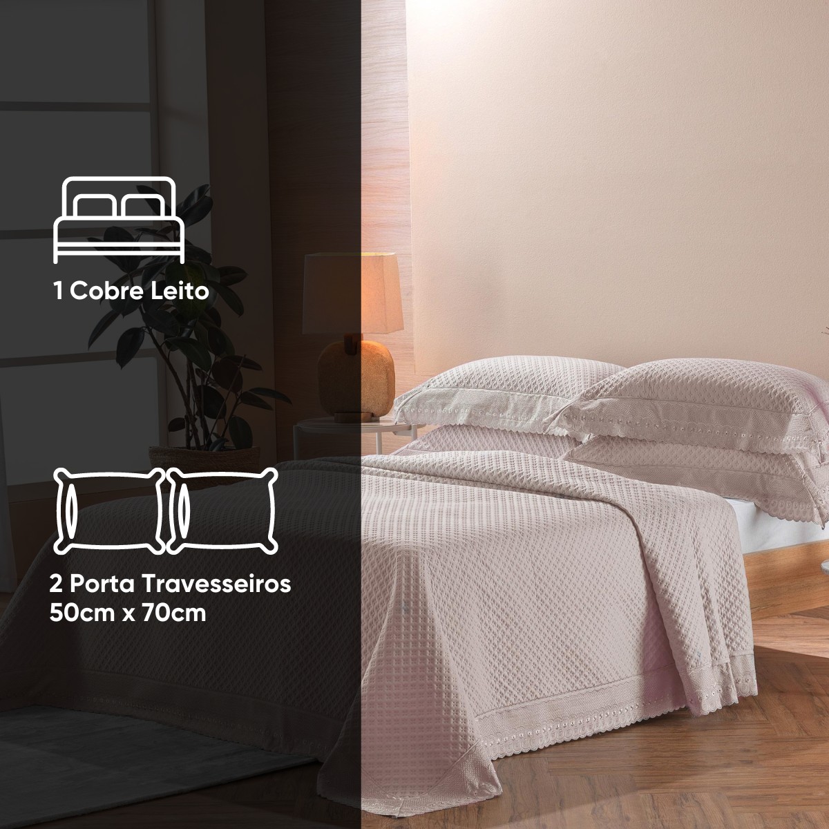 kit colcha bordare premium appel rosa 3