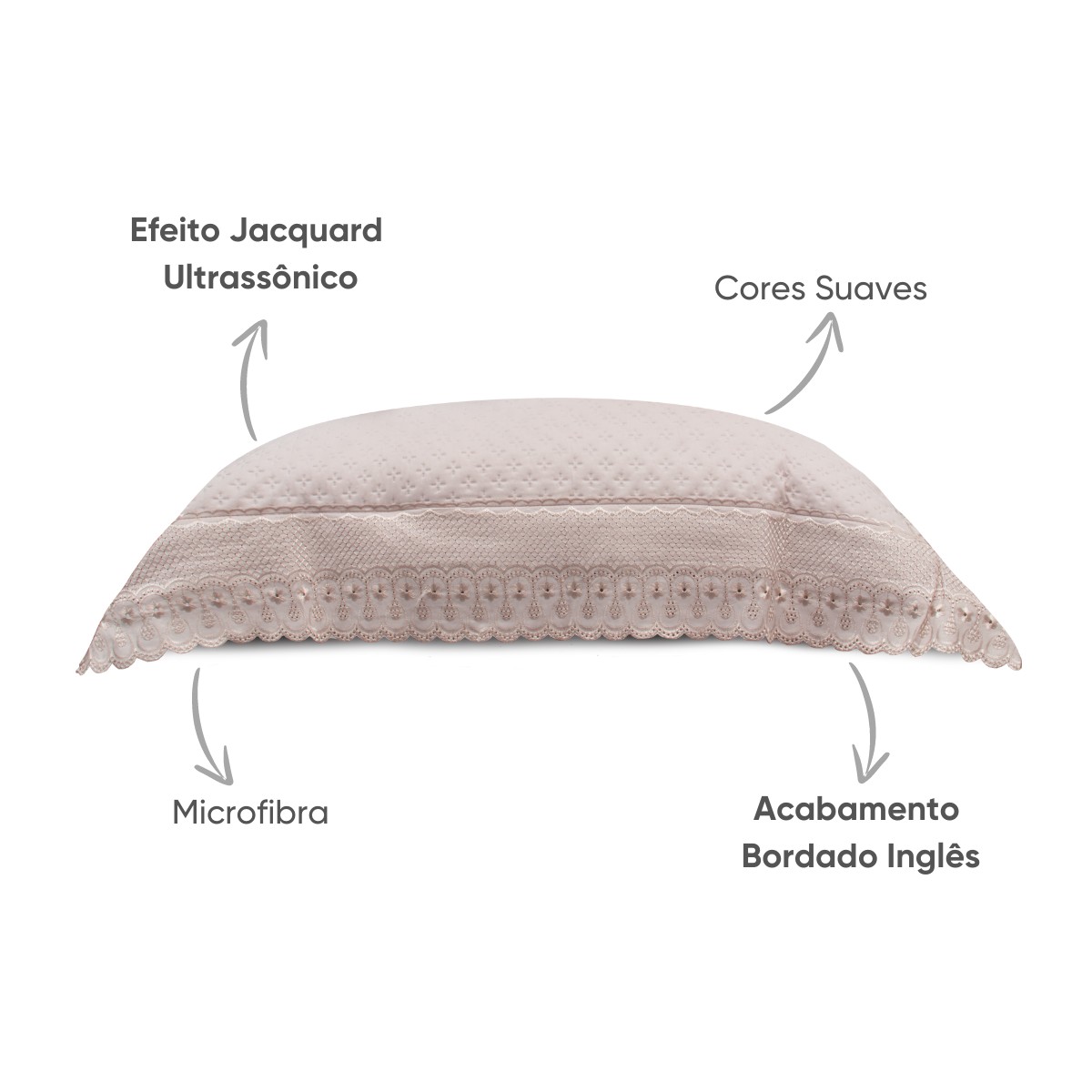 porta travesseiro bordare premium rosa