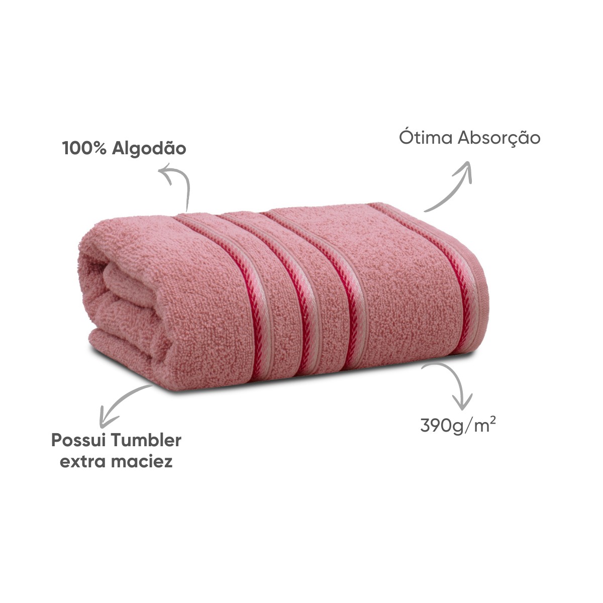 toalha de banho classic appel home rosa mistico