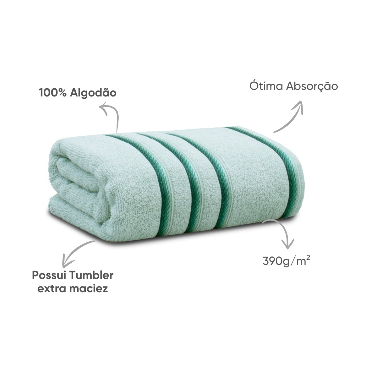 toalha de banho classic appel home verde ice