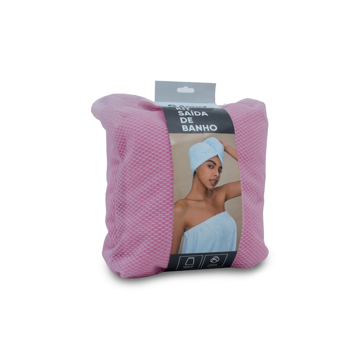 detalhes pink kit saida de banho