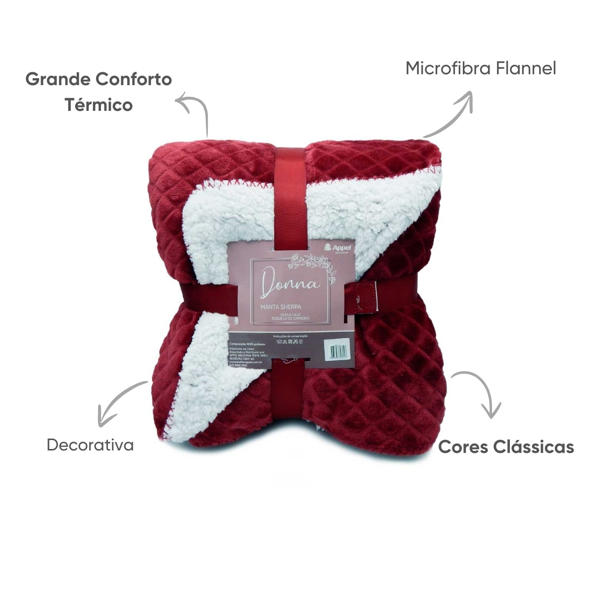 manta microfibra sherpa donna appel home bordo