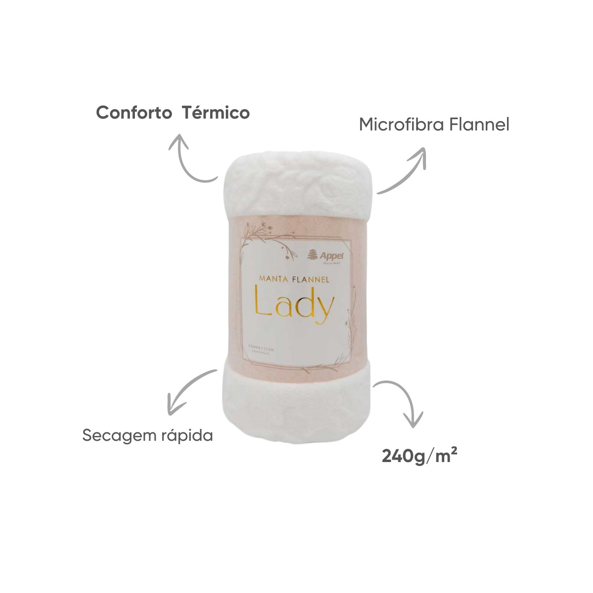 manta flannel lady jacquard appel home branco