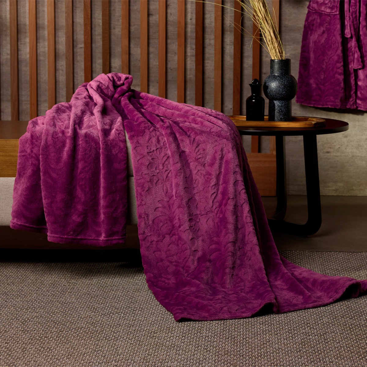 manta flannel lady jacquard appel home orquidea