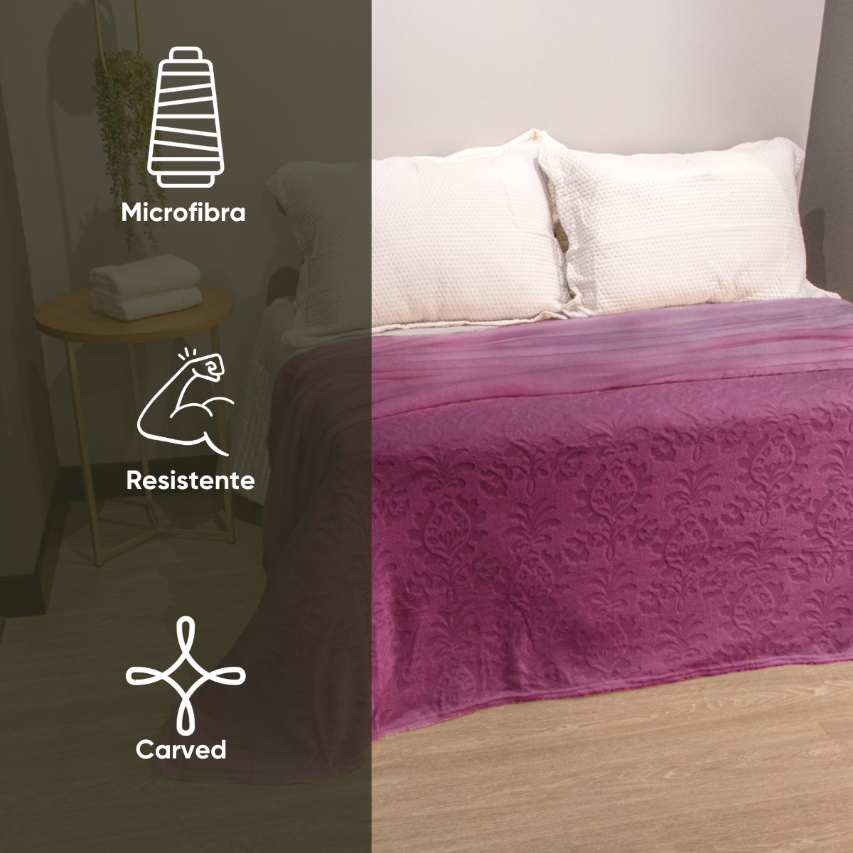 manta microfibra flannel lady jacquard appel home orquidea