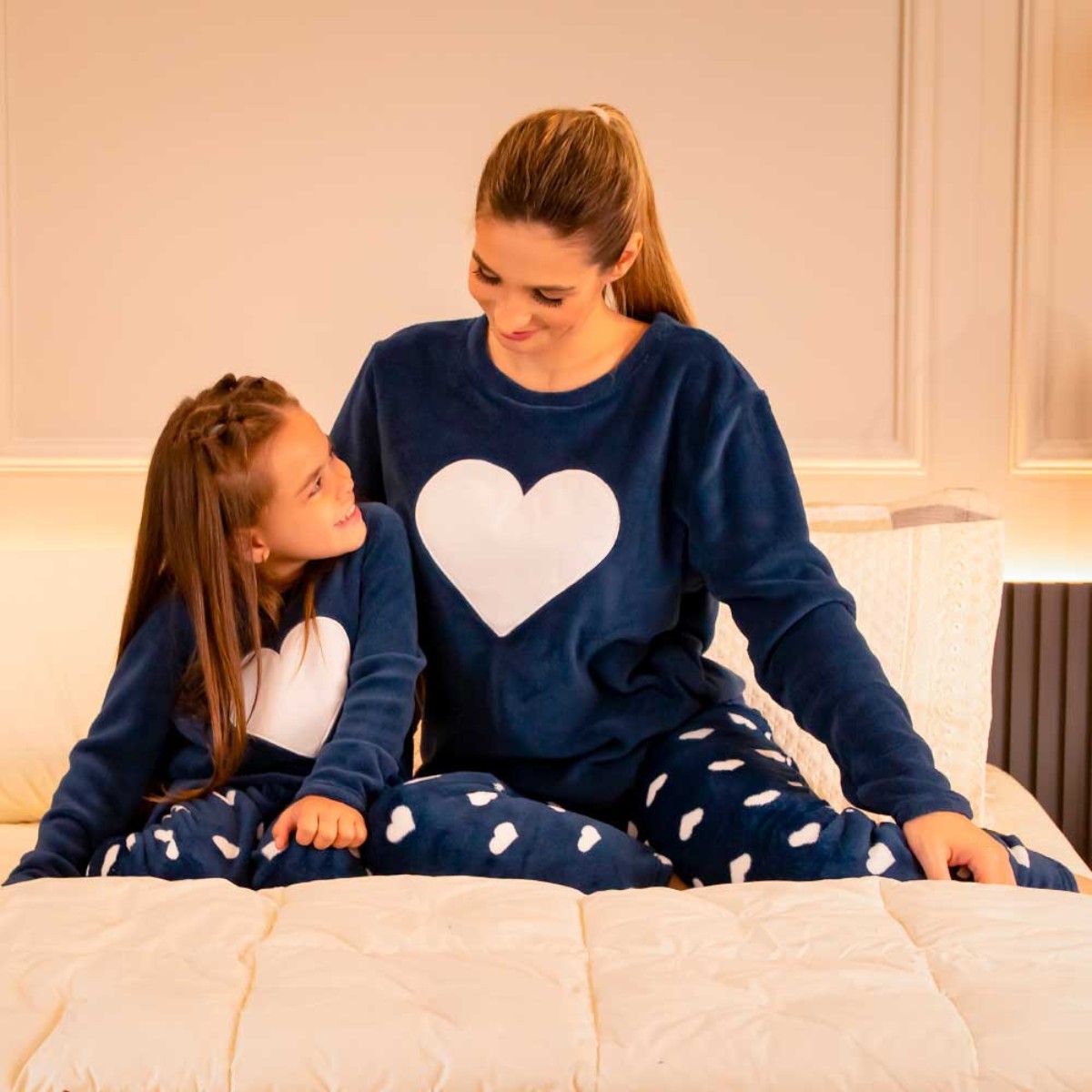 pijama infantil fleece lanuit appel home coracao