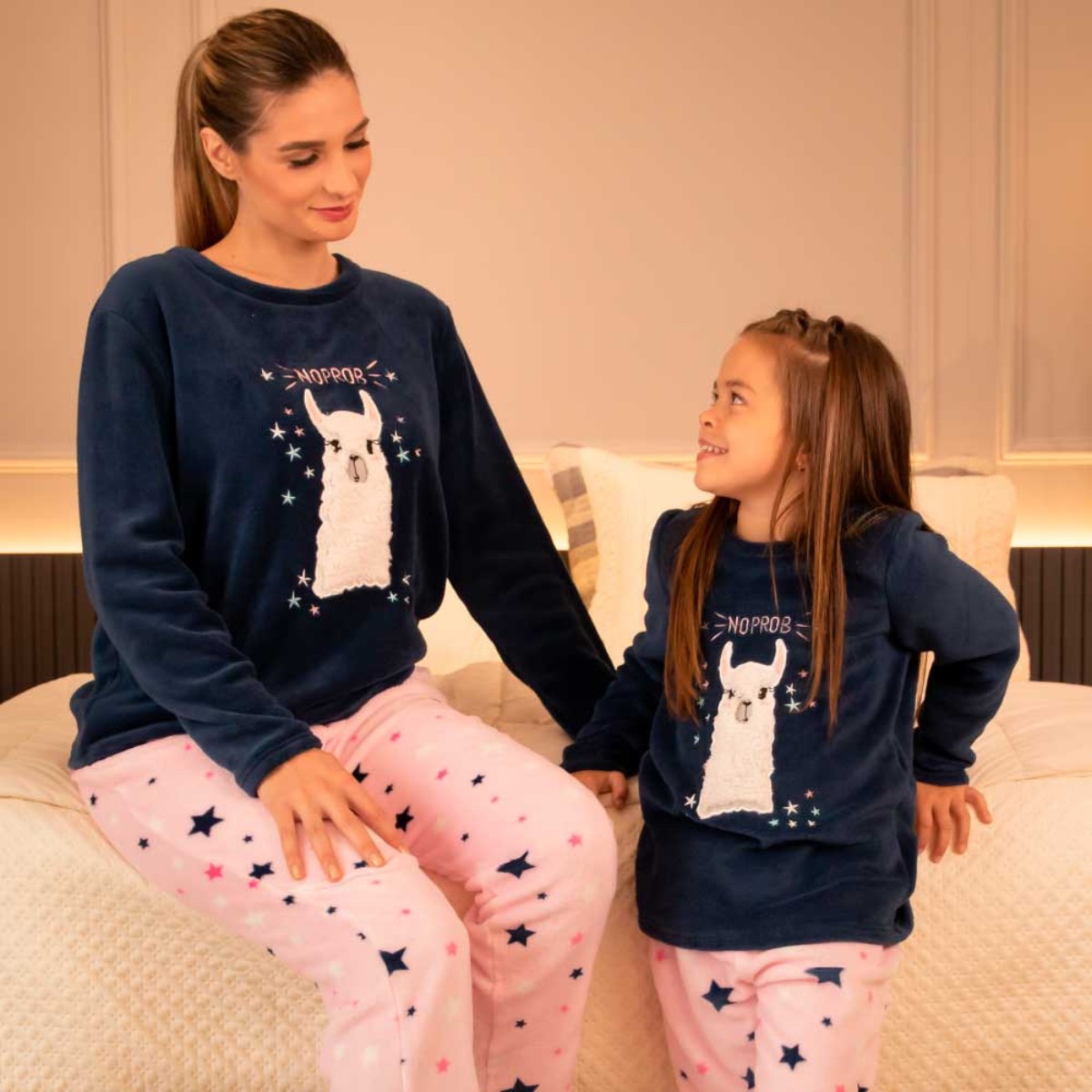 pijama infantil fleece lanuit appel home lhama