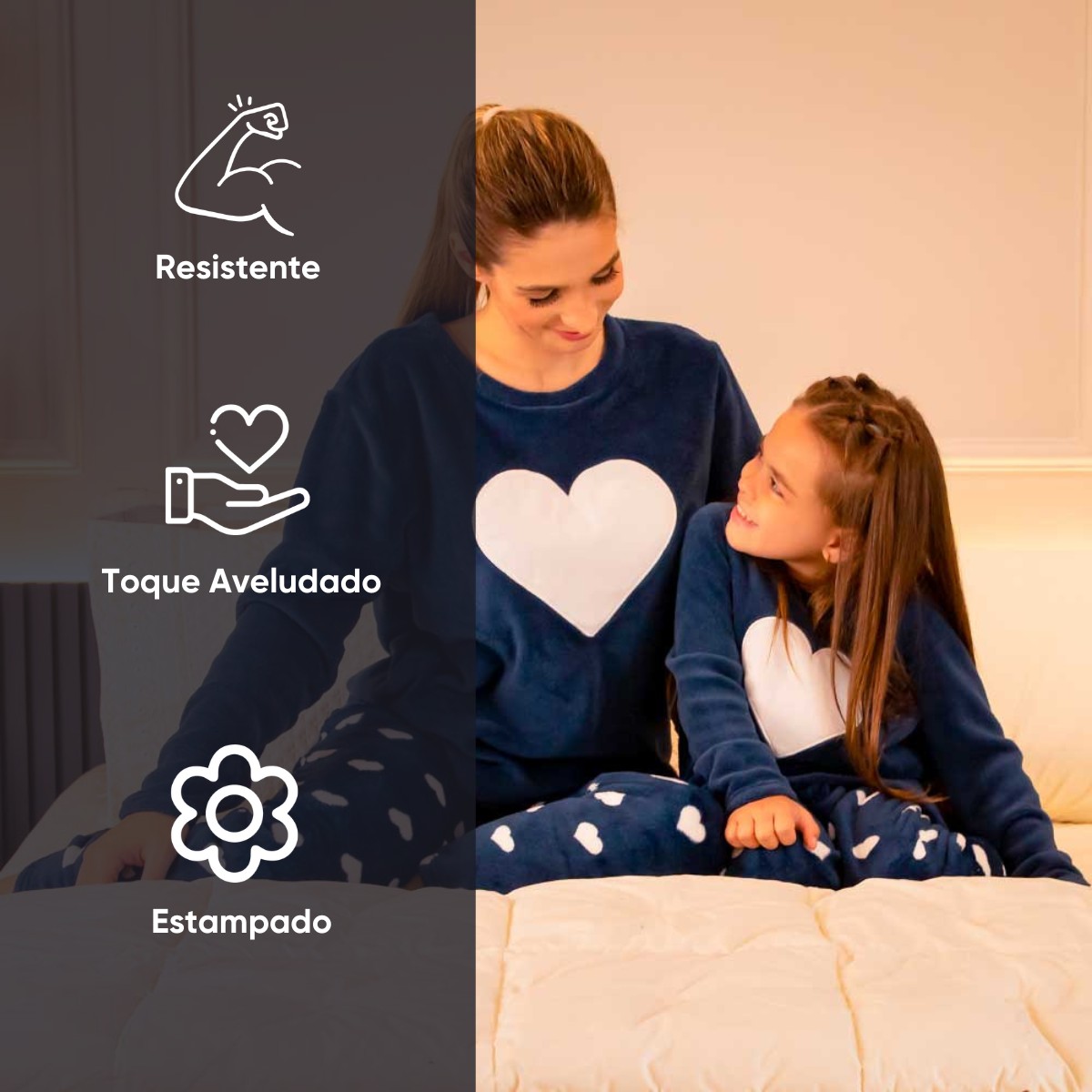 pijama infantil microfibra flannel fleece lanuit appel home coracao2