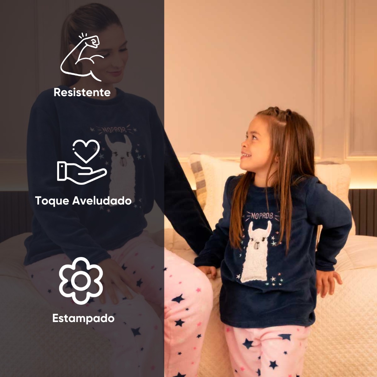 pijama infantil microfibra flannel fleece lanuit appel home lhama