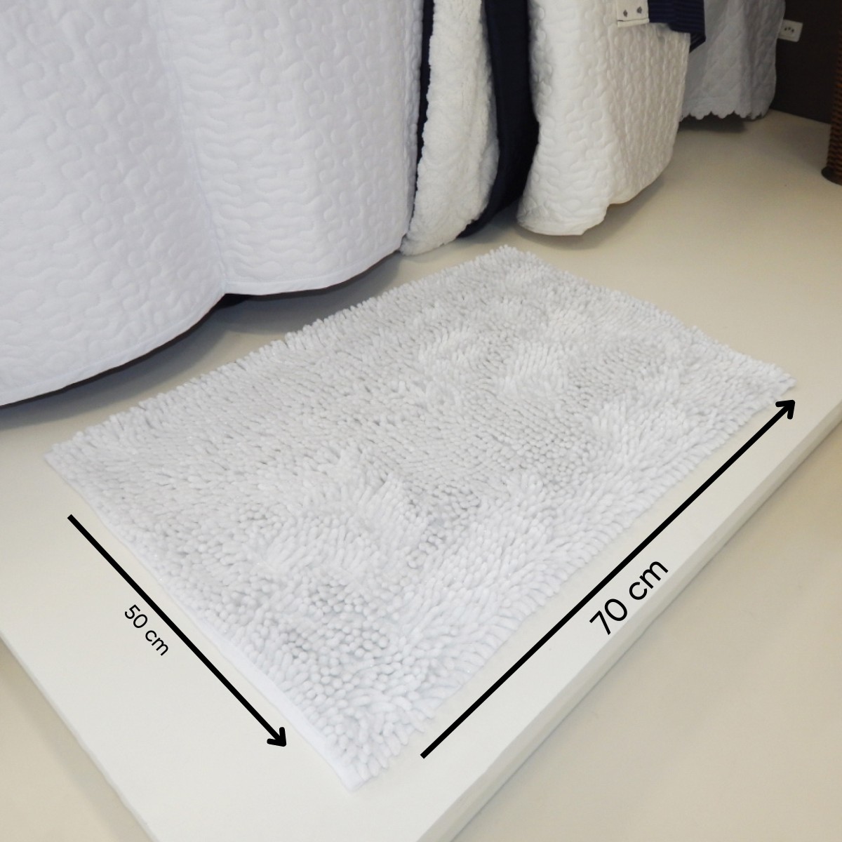 tapete antiderrapante brilho popshine 50x70 ppel home branco