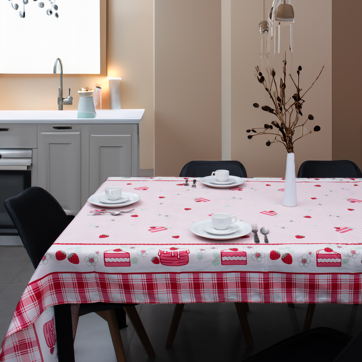 01 toalha de mesa quadrada 4 lugares super limpa appel home