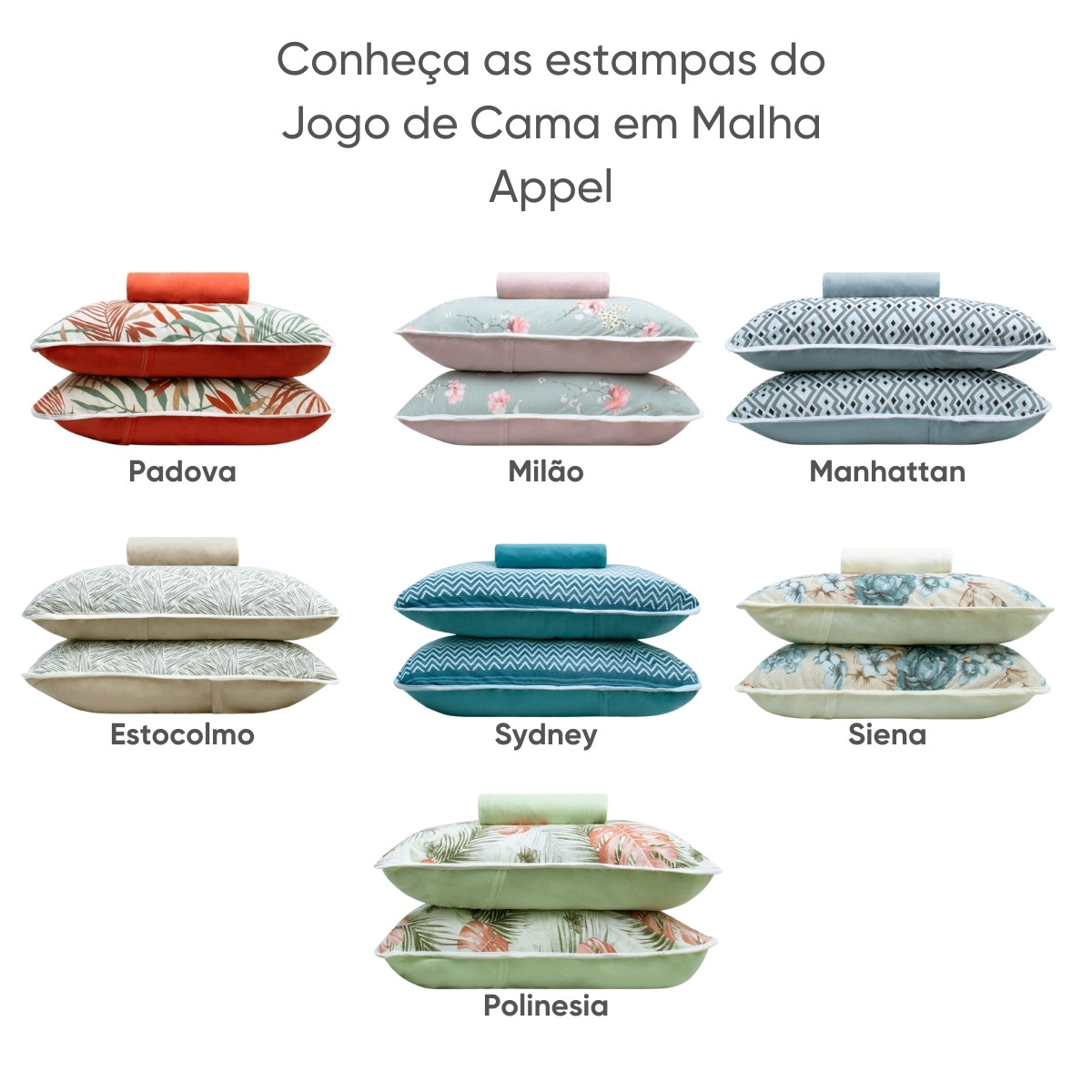 jogo de cama malha premium appel home estampado