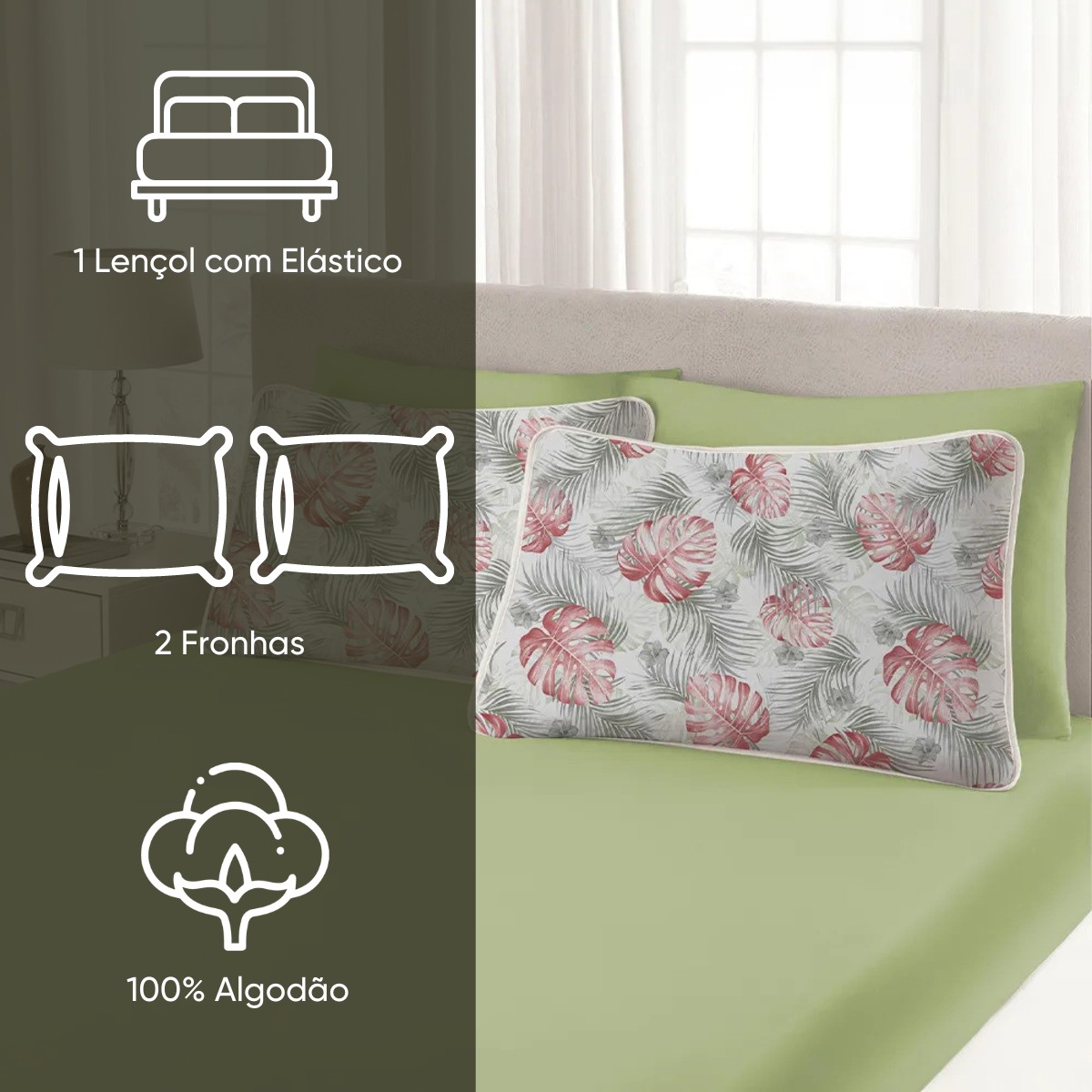 jogo de cama malha premium appel home polinesia
