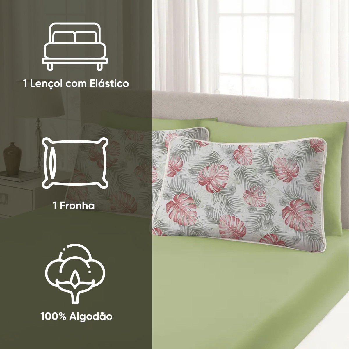 jogo de cama solteiro malha premium appel home polinesia