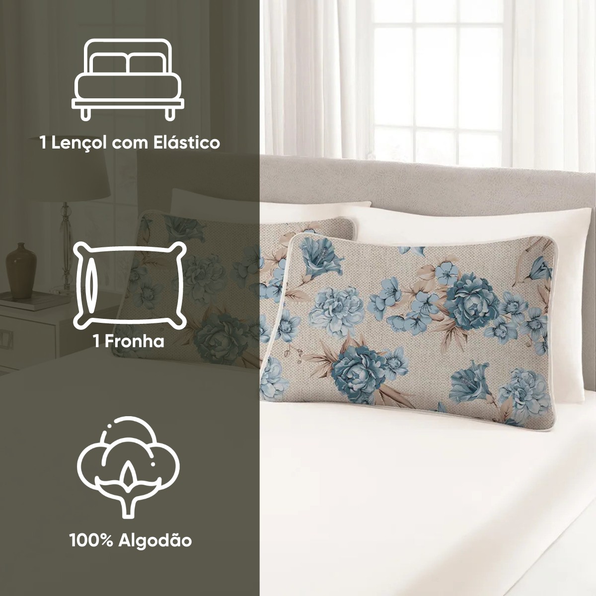 jogo de cama solteiro malha premium appel home siena