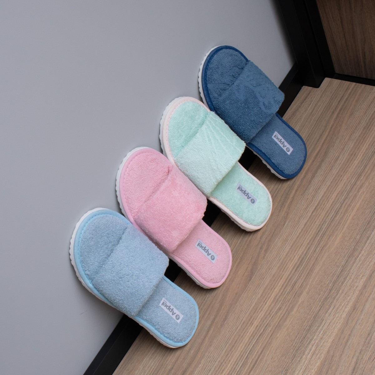 chinelo felpudo atoalhado appel home slide