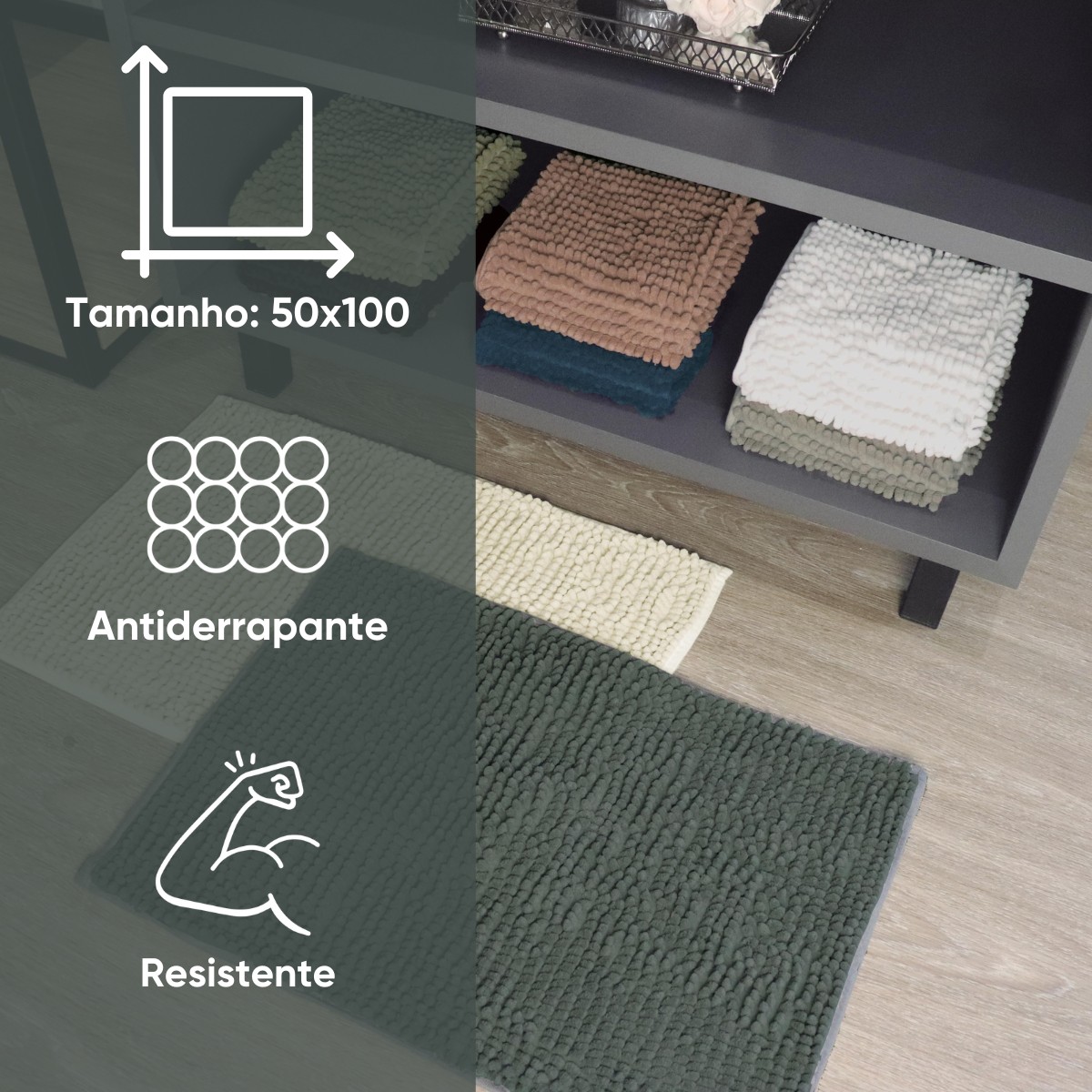 tapete antiderrapante popcorn 50x100 appel home