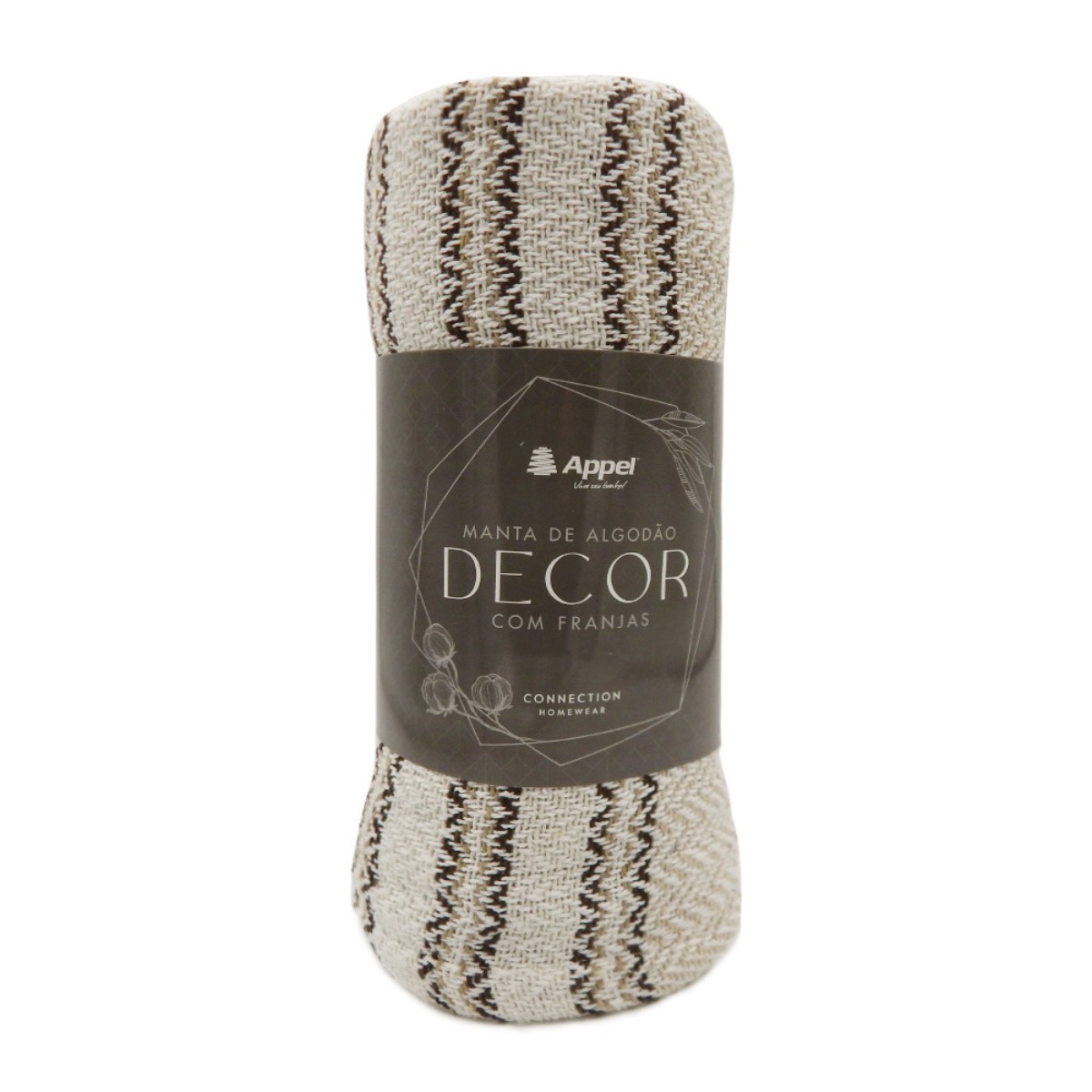 manta com franjas decor appel home bege camel