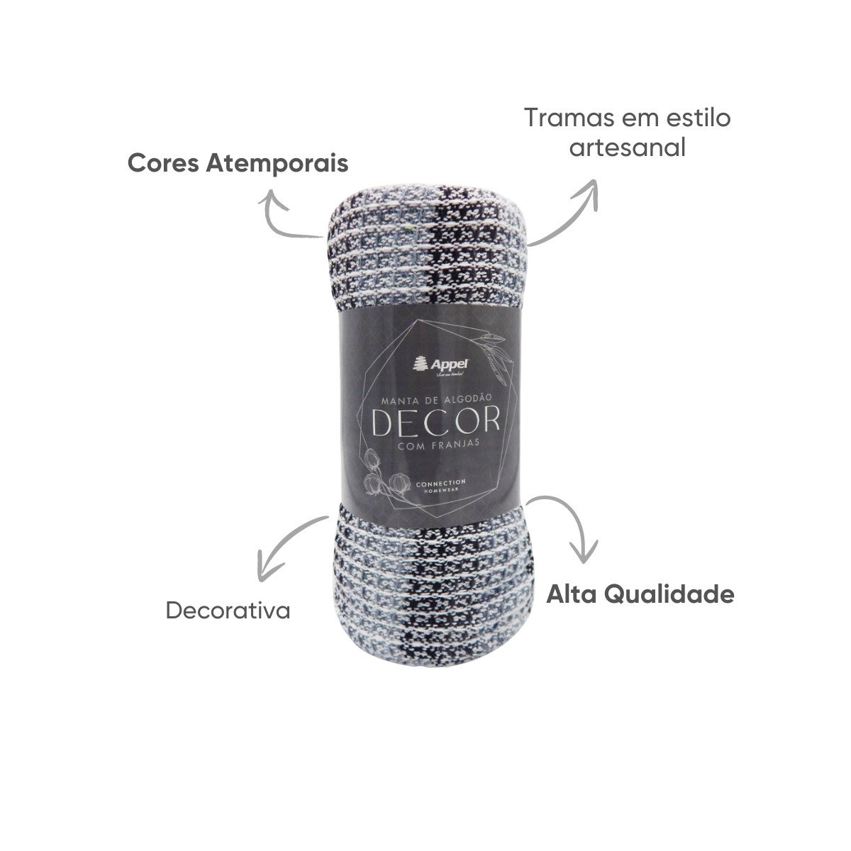 manta decor appel home cinza azul