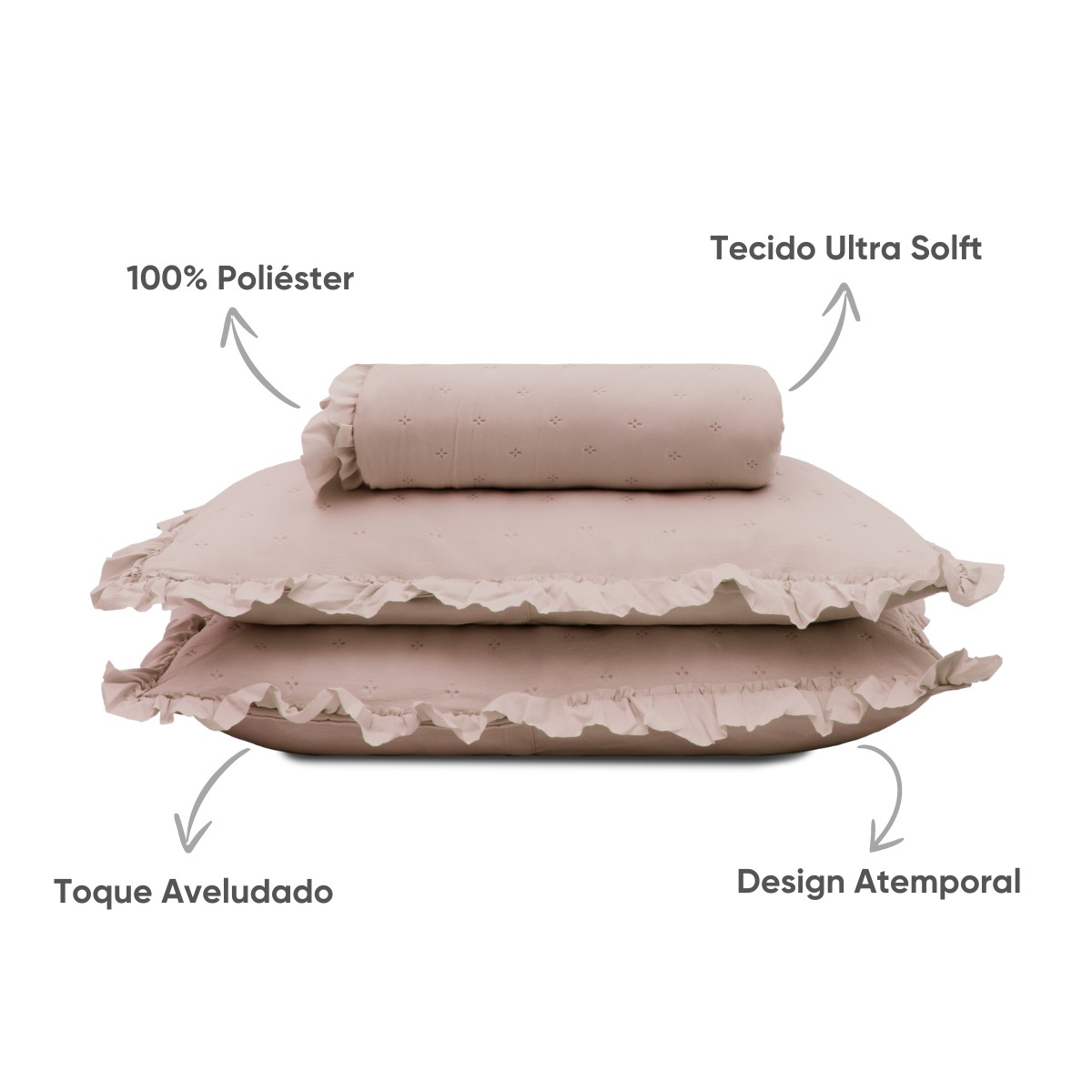 kit colcha class detalhes blush